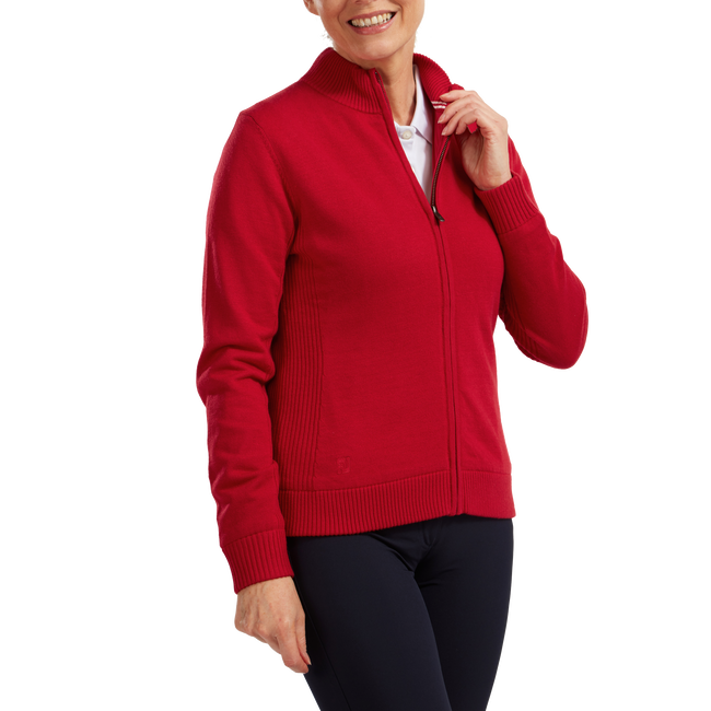 Women's Full-Zip Lined Wool Blend Pullover