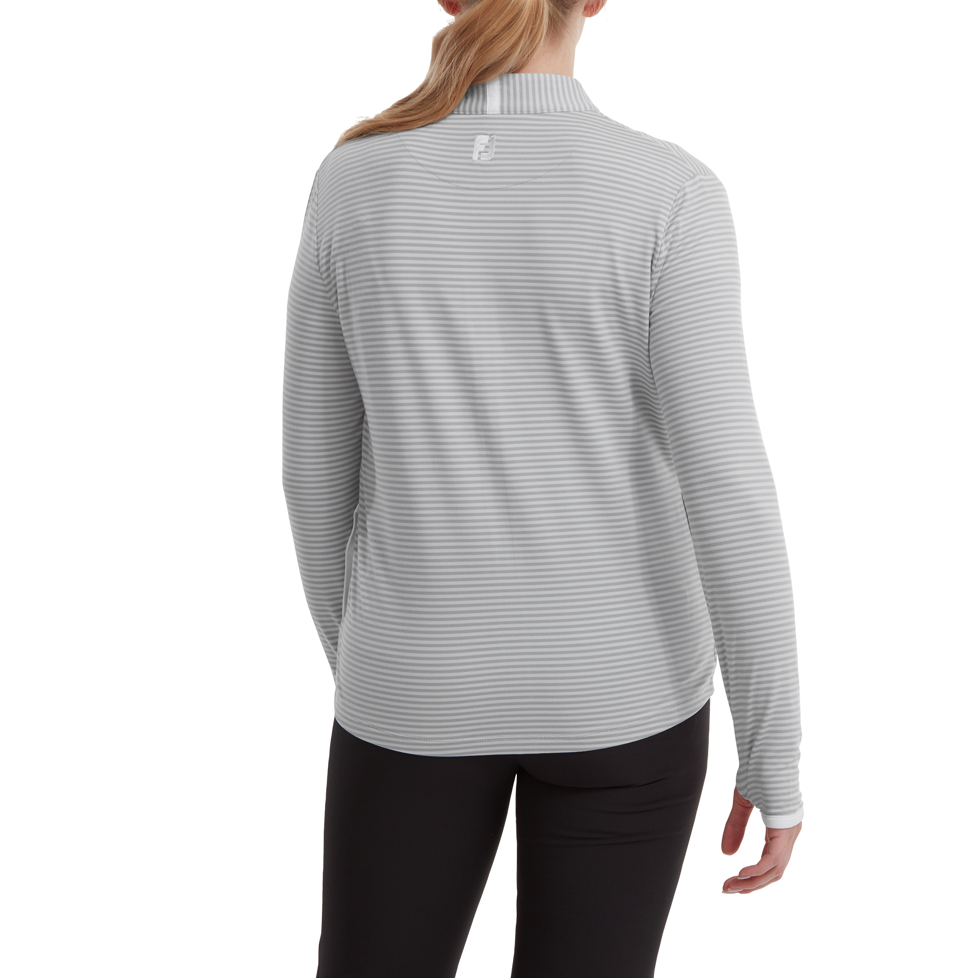 Pullover Full-Zip l&eacute;ger &agrave; rayures ton sur ton