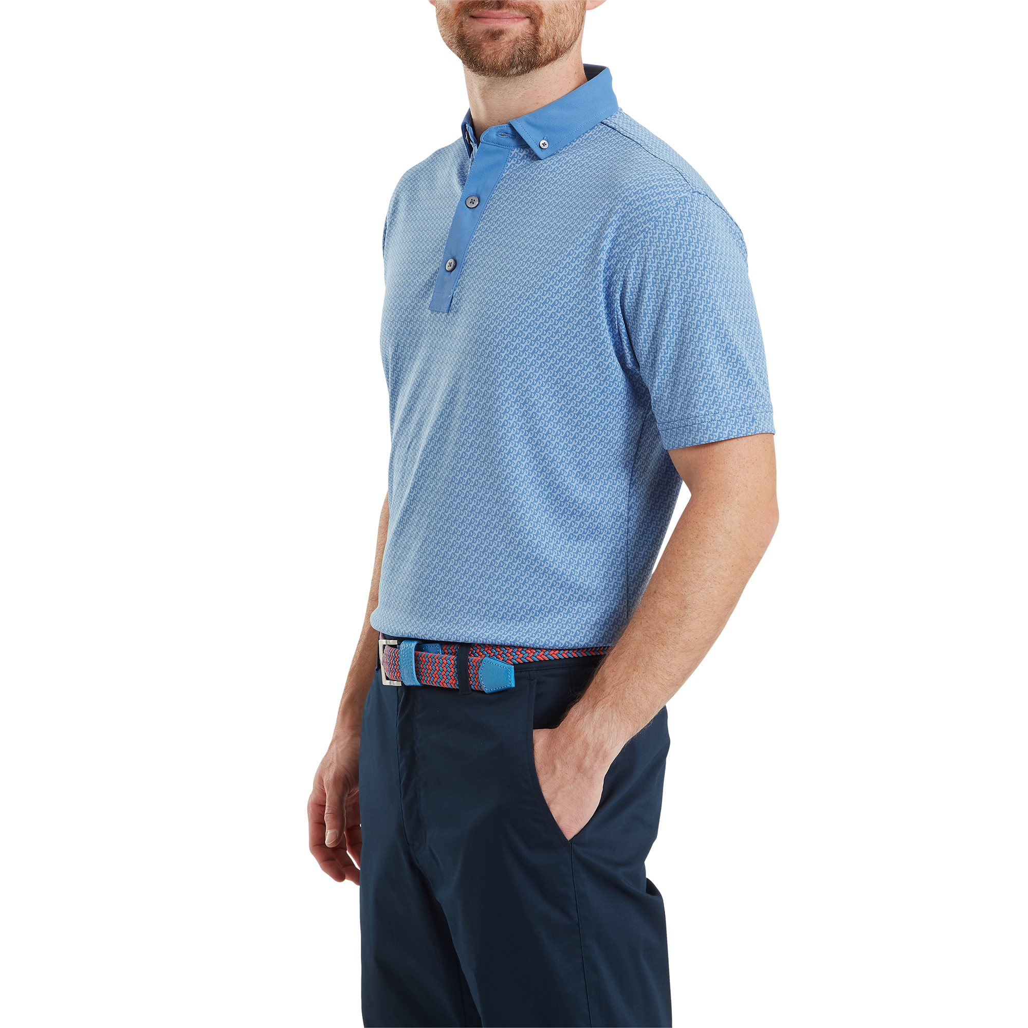 Polo Jacquard imprim&eacute; g&eacute;om&eacute;trique