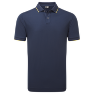 Polo piqué uni avec rayure sur le col