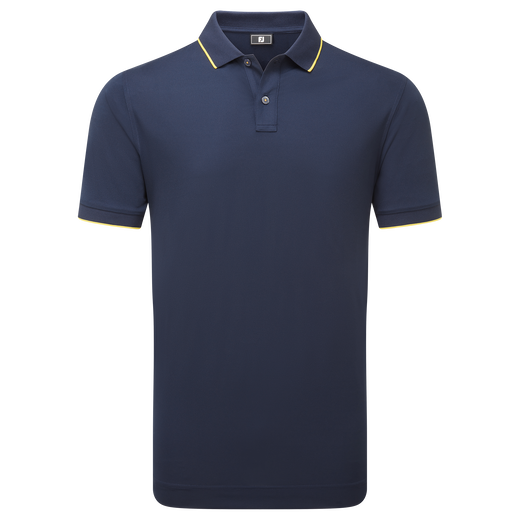 Polo piqué uni avec rayure sur le col