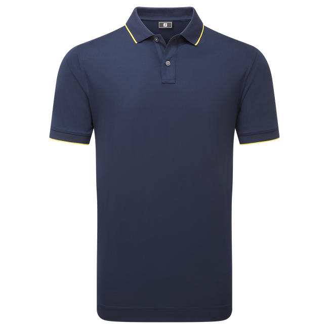 Polo piqué uni avec rayure sur le col