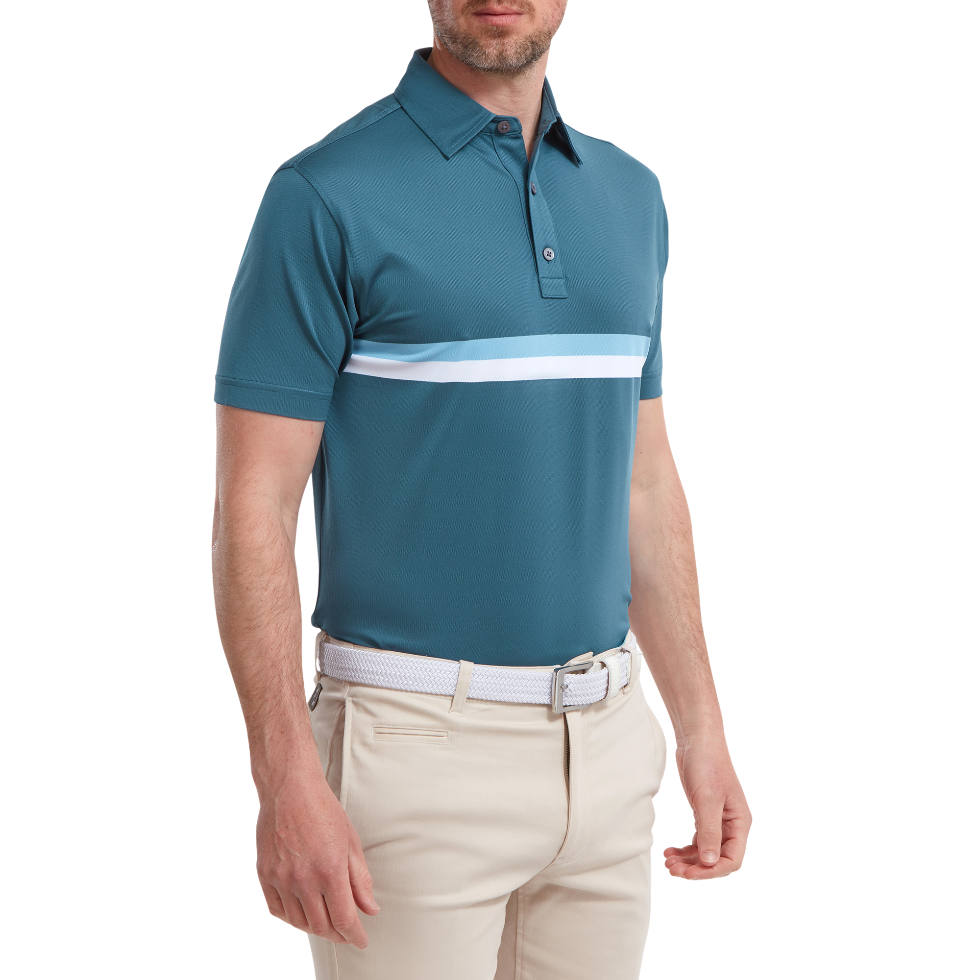 Polo Piqu&eacute; avec bandes sur poitrine