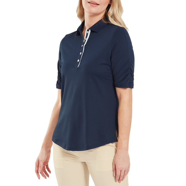 Half Sleeve Ruched Lisle