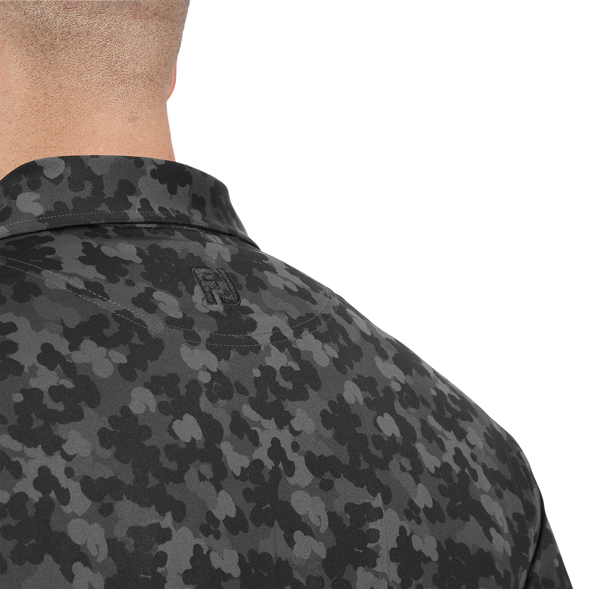 Polo en fil d'Ecosse imprim&eacute; camouflage