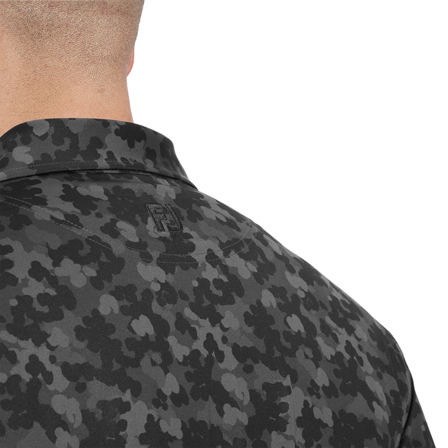 Polo en fil d'Ecosse imprimé camouflage