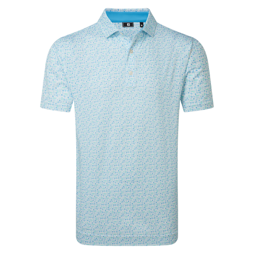 Polo en fil d'Ecosse imprim&eacute; surf