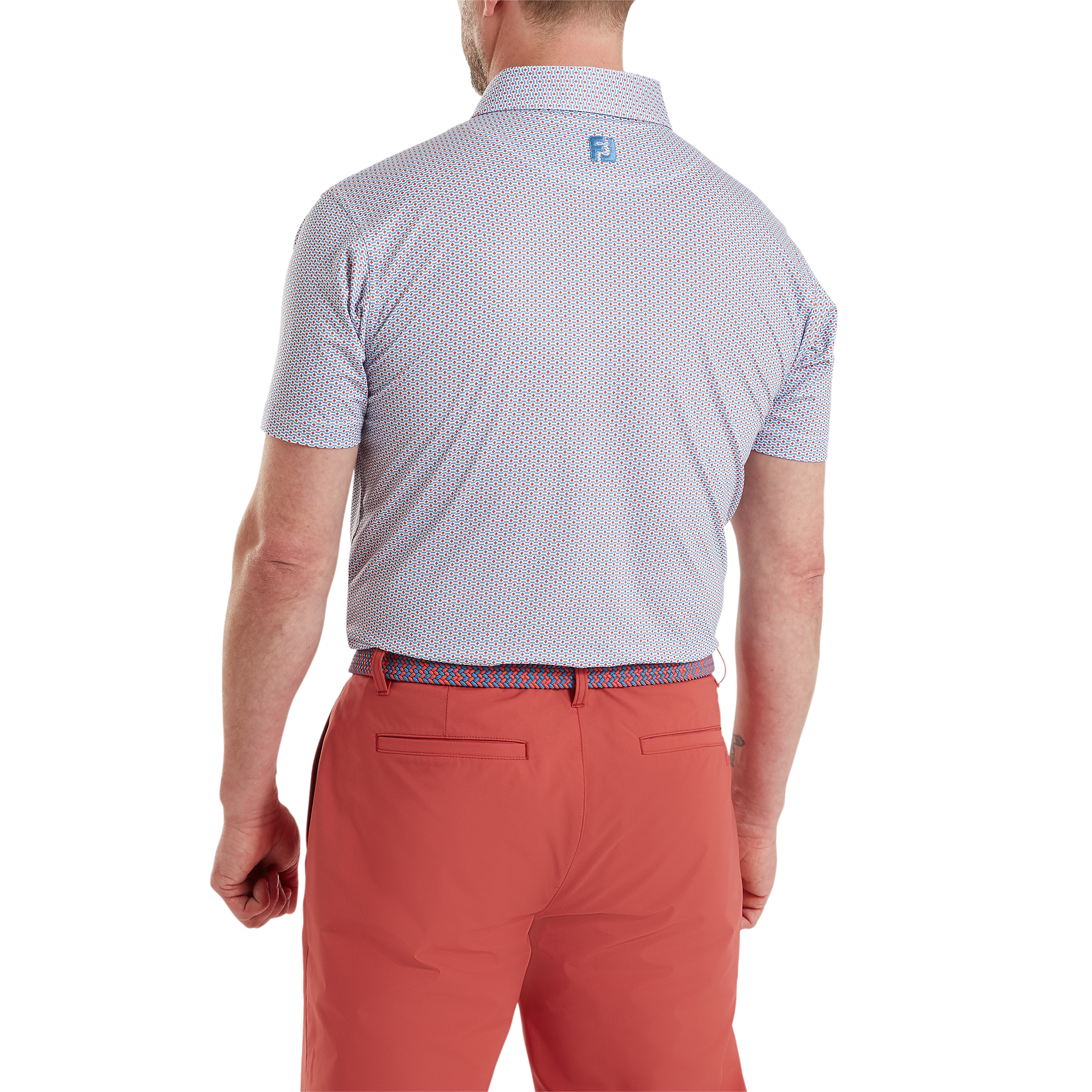 Polo en fil d'Ecosse imprim&eacute; drapeau nautique FJ