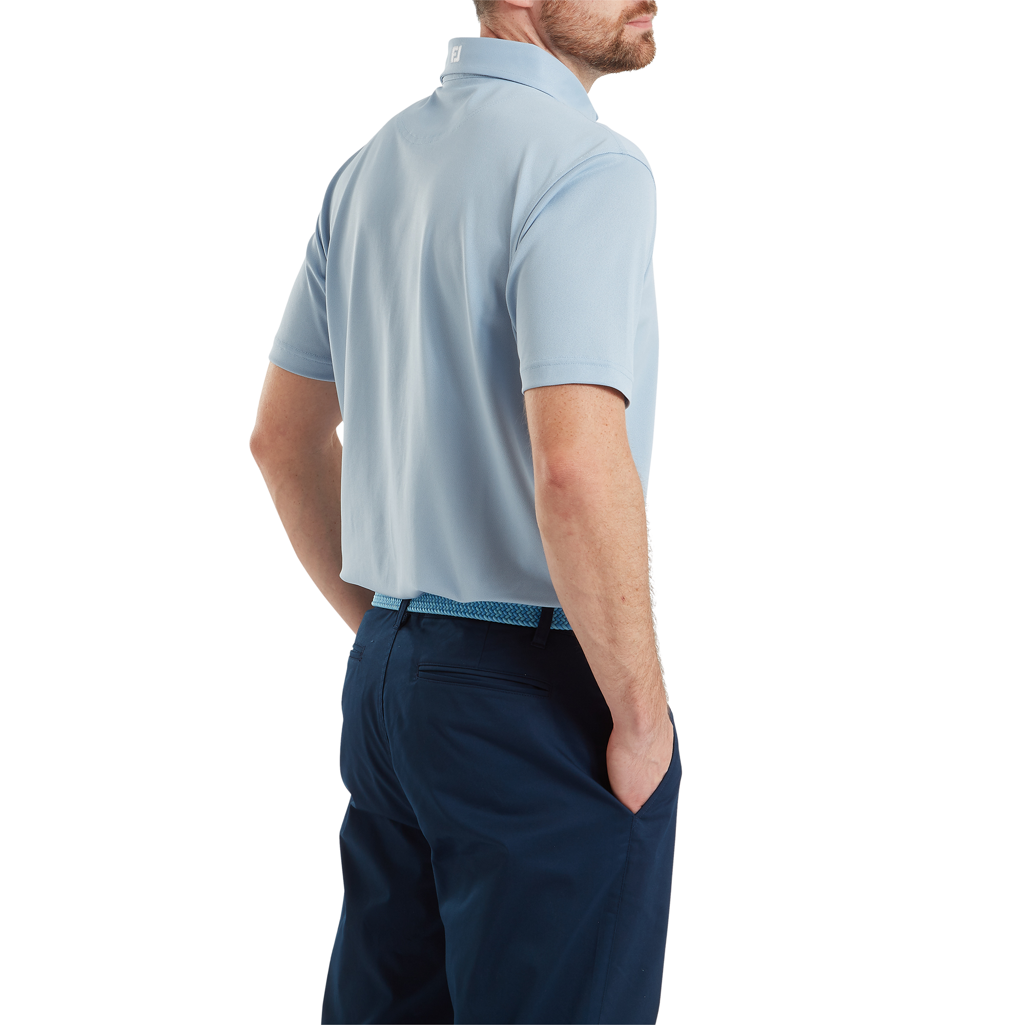 Polo Stretch Piqu&eacute; uni avec logo FJ sur col