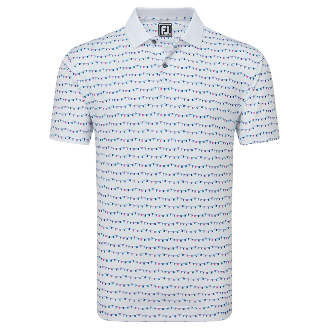 Polo en fil d'Ecosse imprimé fanions