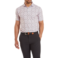 Polo en fil d'Ecosse imprimé Primevère