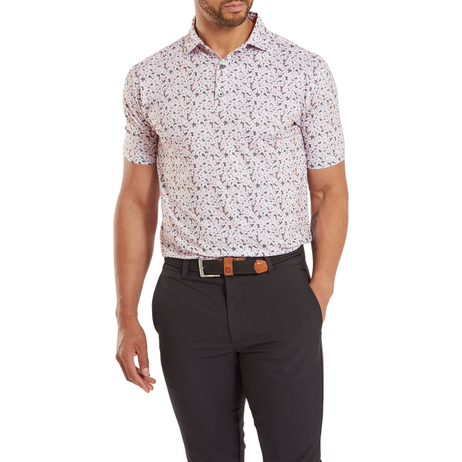 Polo en fil d'Ecosse imprimé Primevère