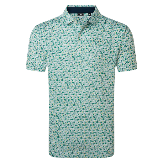 Polo en fil d'Ecosse imprim&eacute; surf