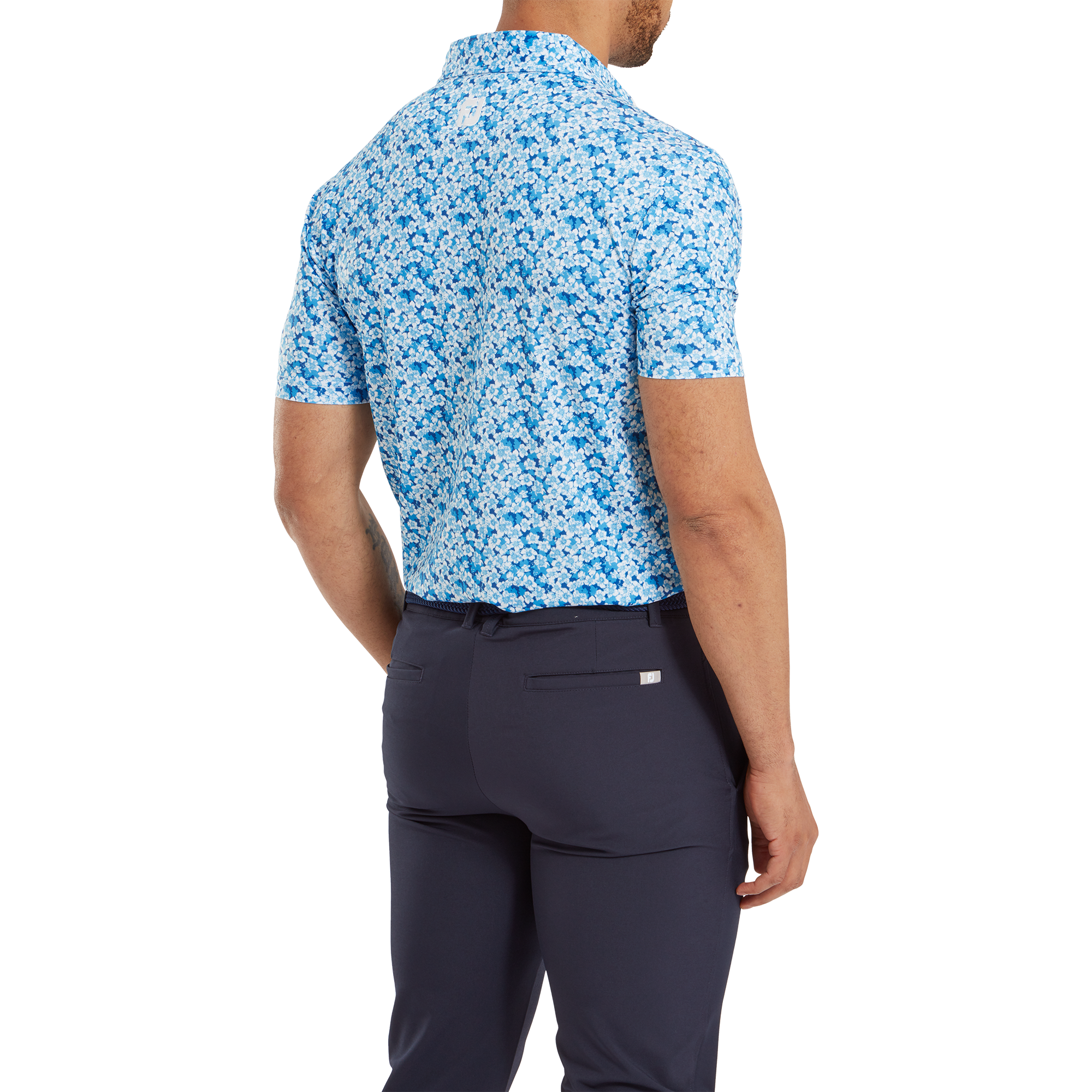 Polo en fil d'Ecosse imprim&eacute; Primev&egrave;re