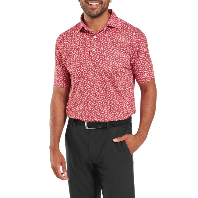 Polo en fil d'Ecosse impression florale