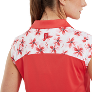 Polo avec haut fleuri en fil d'Ecosse