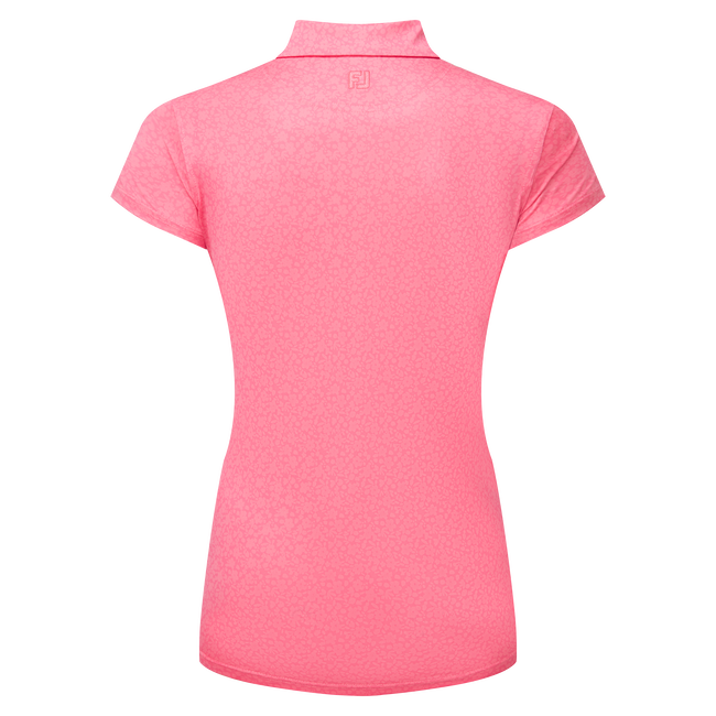 Polo en fil d'Ecosse à mancherons et impression florale