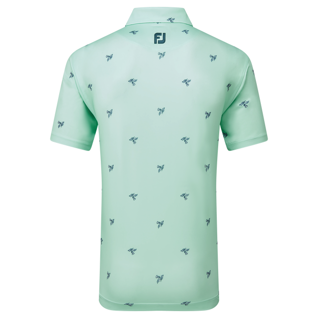 Polo en fil d'Ecosse imprimé Chardons