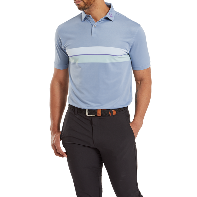 Polo piqué avec double bandes sur poitrine