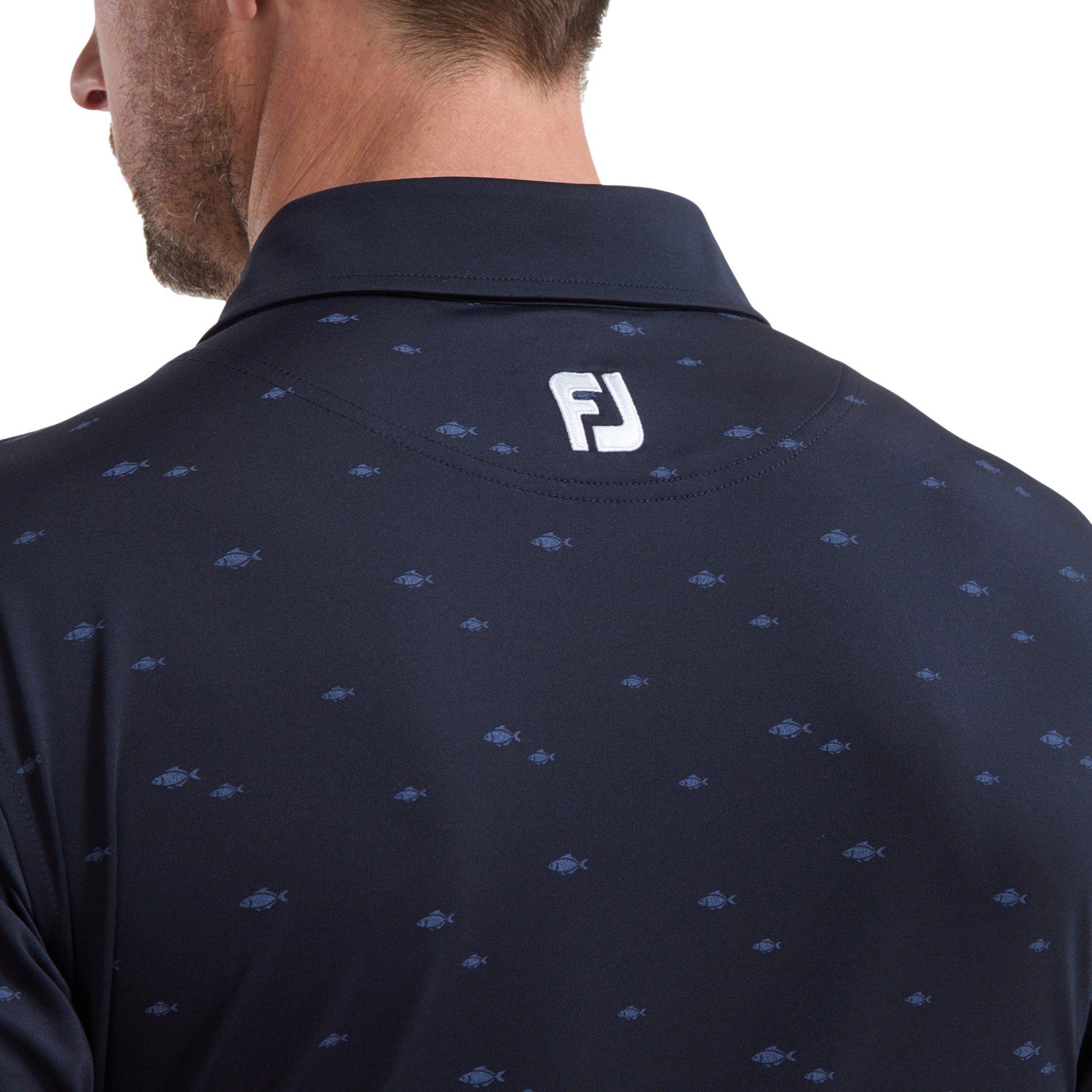 Polo en Fil d'Ecosse imprim&eacute;s poissons