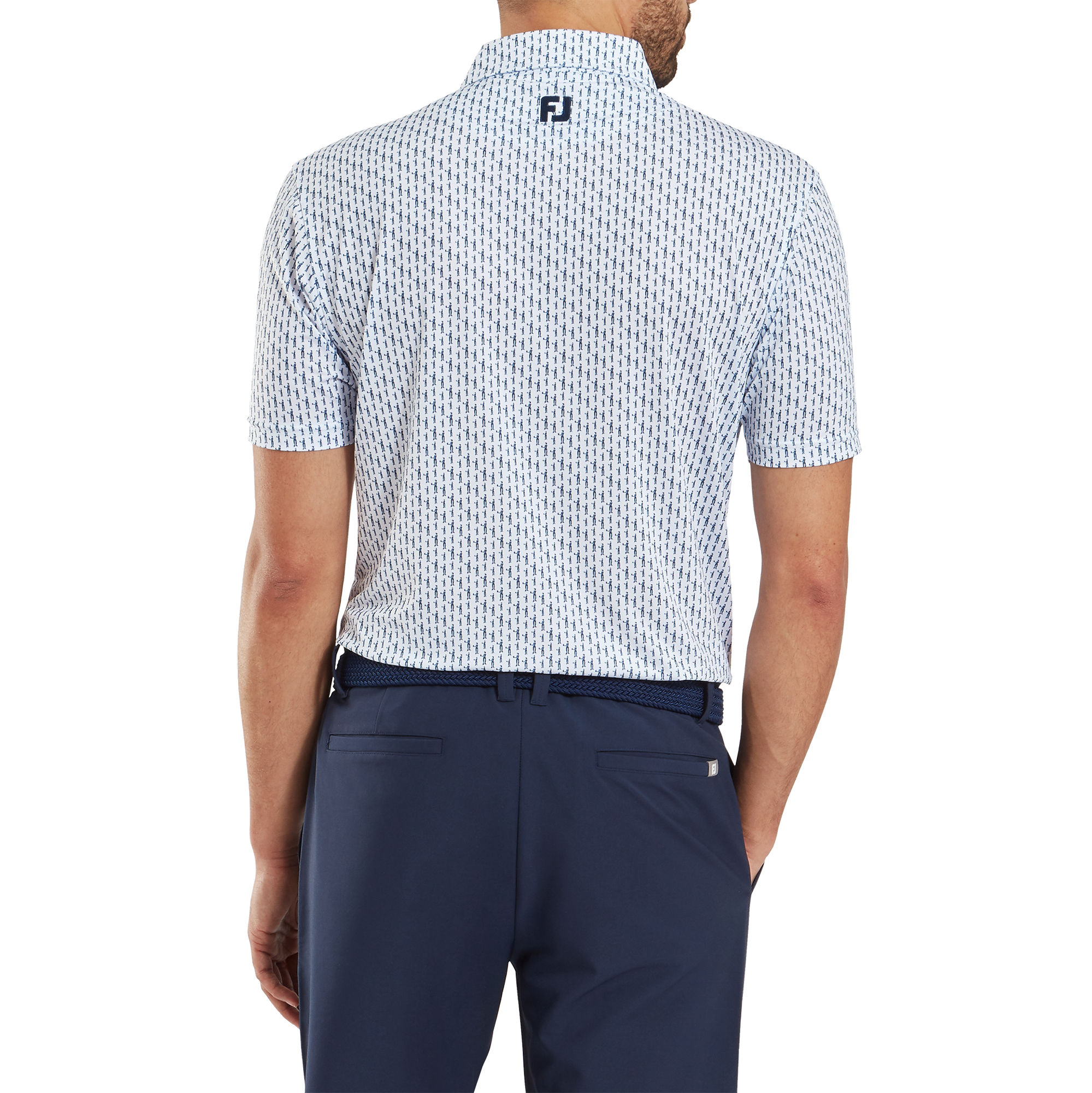 Polo en fil d'Ecosse imprim&eacute; silhouette