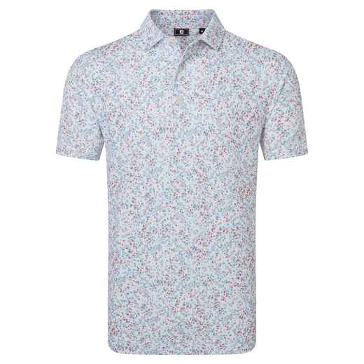 Polo piqu&eacute; imprim&eacute; floral effet aquarelle