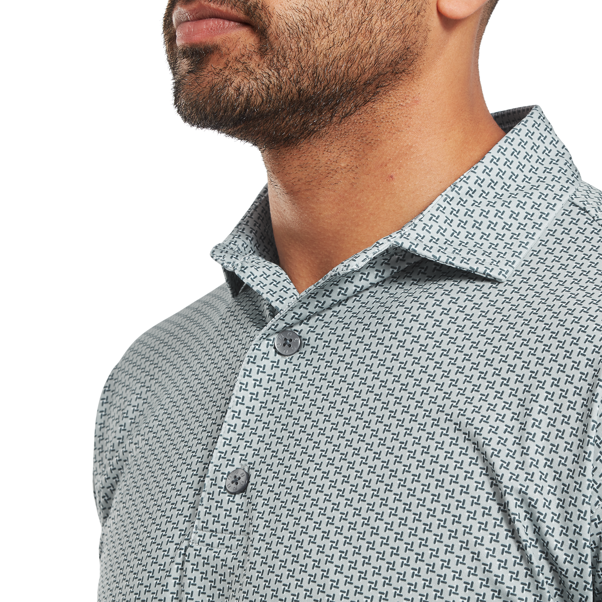 Polo en fil d'Ecosse imprim&eacute; pied de poule