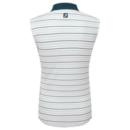 Polo sans manche rayé en fil d'Ecosse