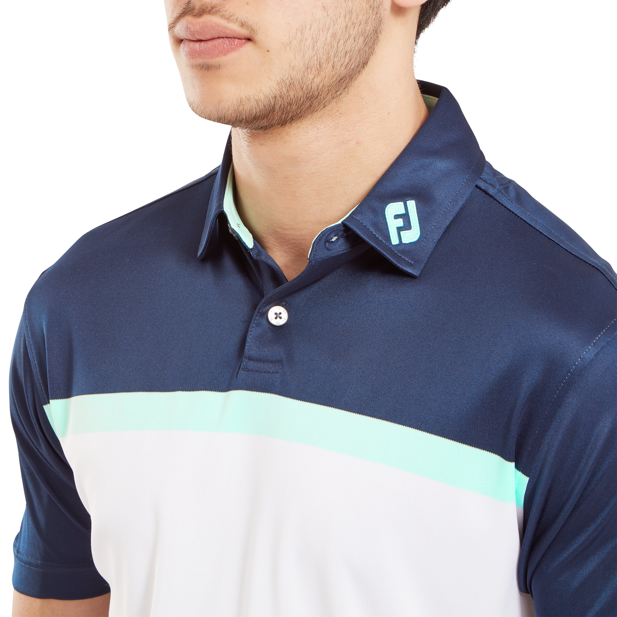 Polo Interlock avec blocs de couleurs