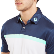 Polo Interlock avec blocs de couleurs