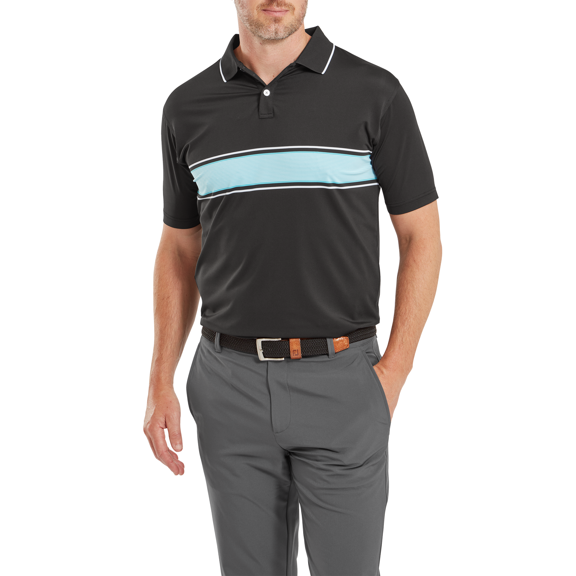 Polo avec bande &agrave; rayures