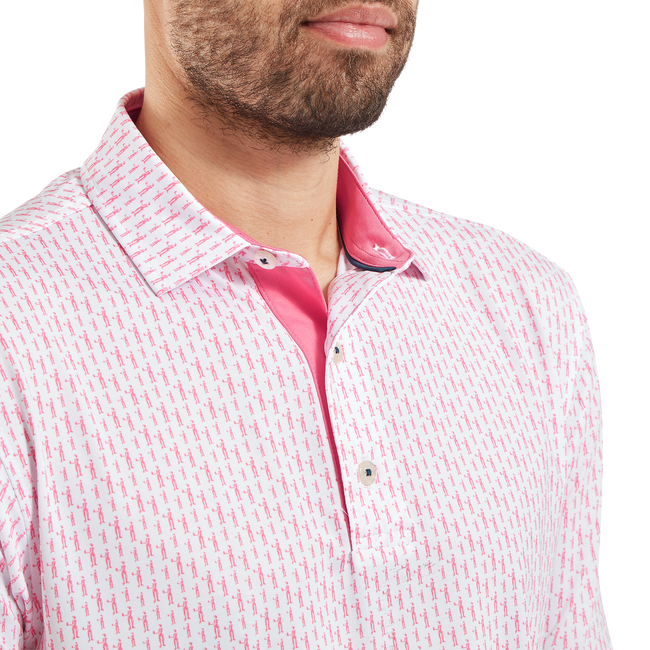 Polo en fil d'Ecosse imprimé silhouette