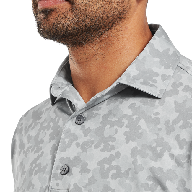Polo en fil d'Ecosse imprimé camouflage