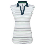 Polo sans manche rayé en fil d'Ecosse