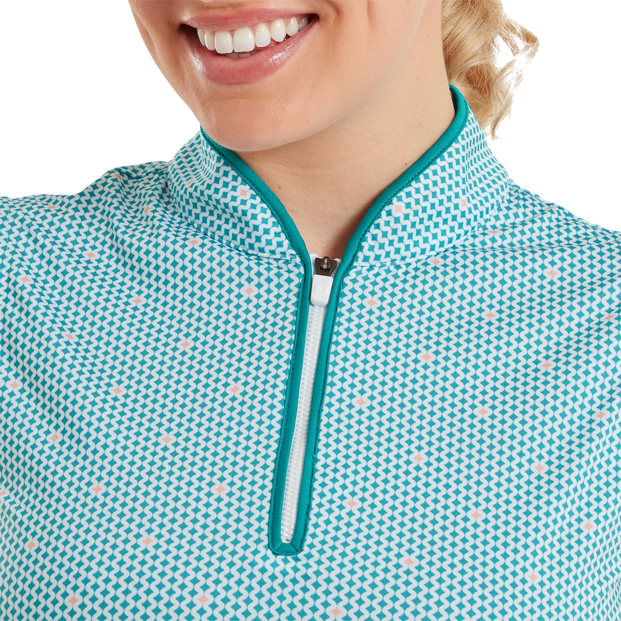 Polo sans manche zipp&eacute; imprim&eacute;