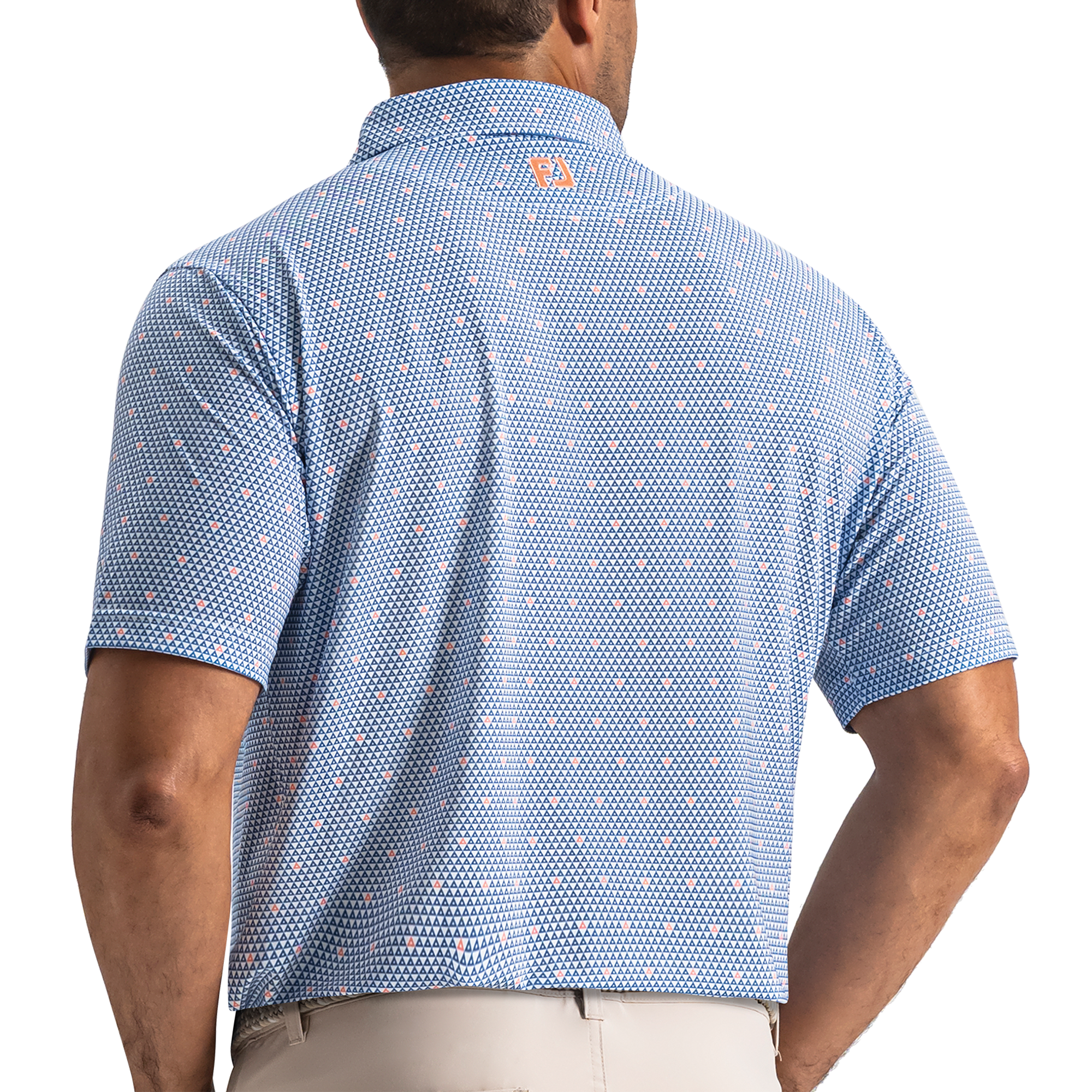 Polo en fil d'Ecosse avec formes g&eacute;om&eacute;triques
