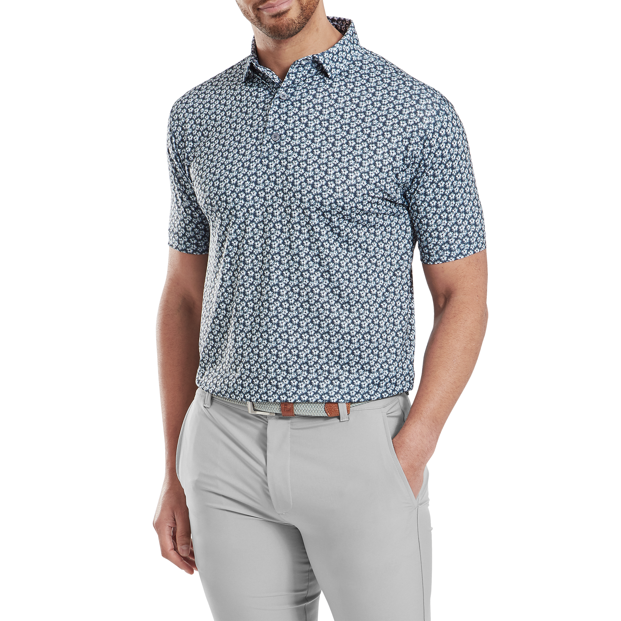 Polo en fil d'Ecosse impression florale