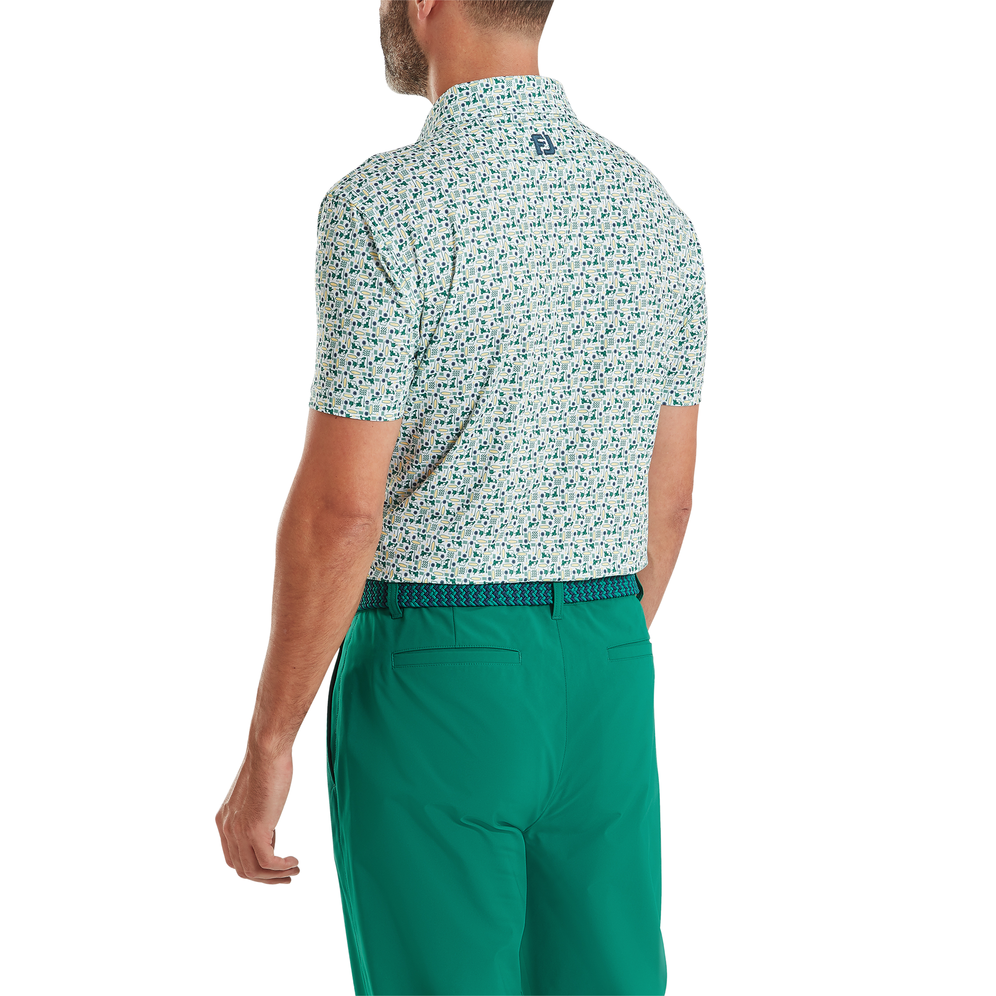 Polo en fil d'Ecosse imprim&eacute; surf