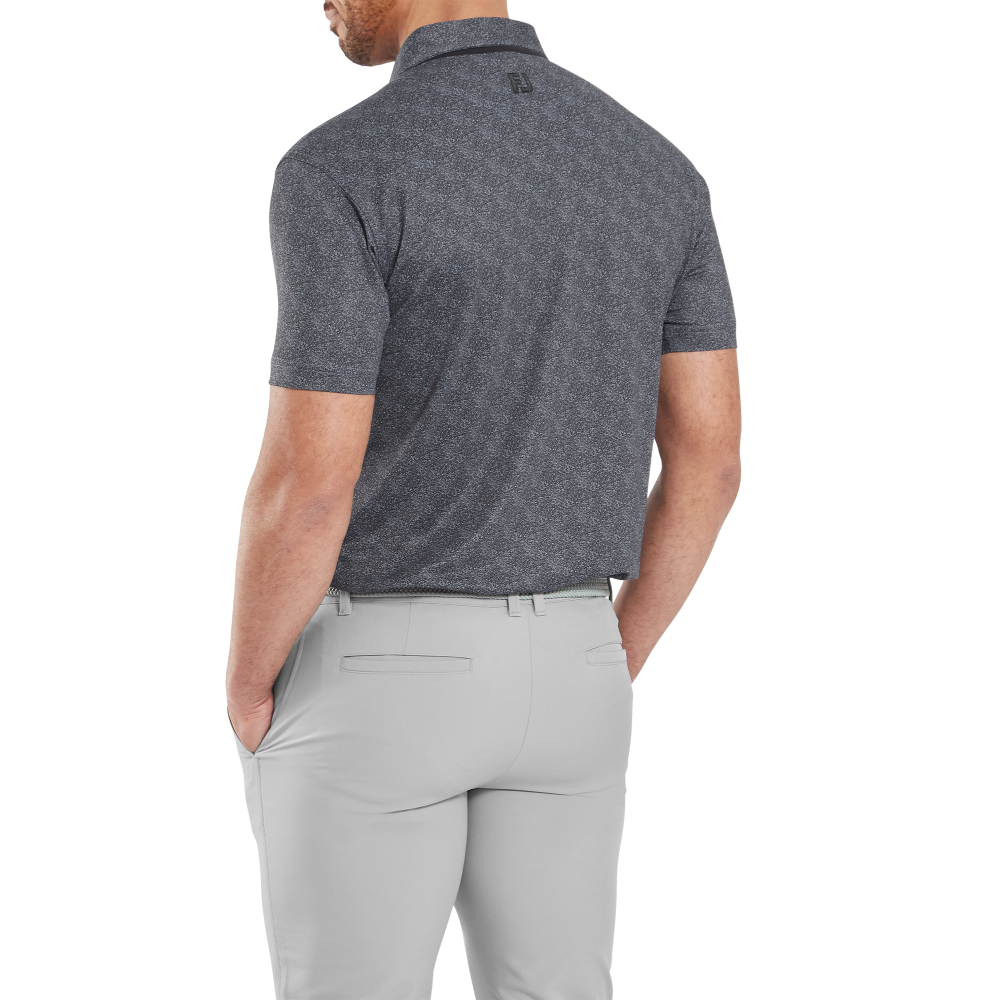 Polo en fil d'Ecosse impression mouchet&eacute;e