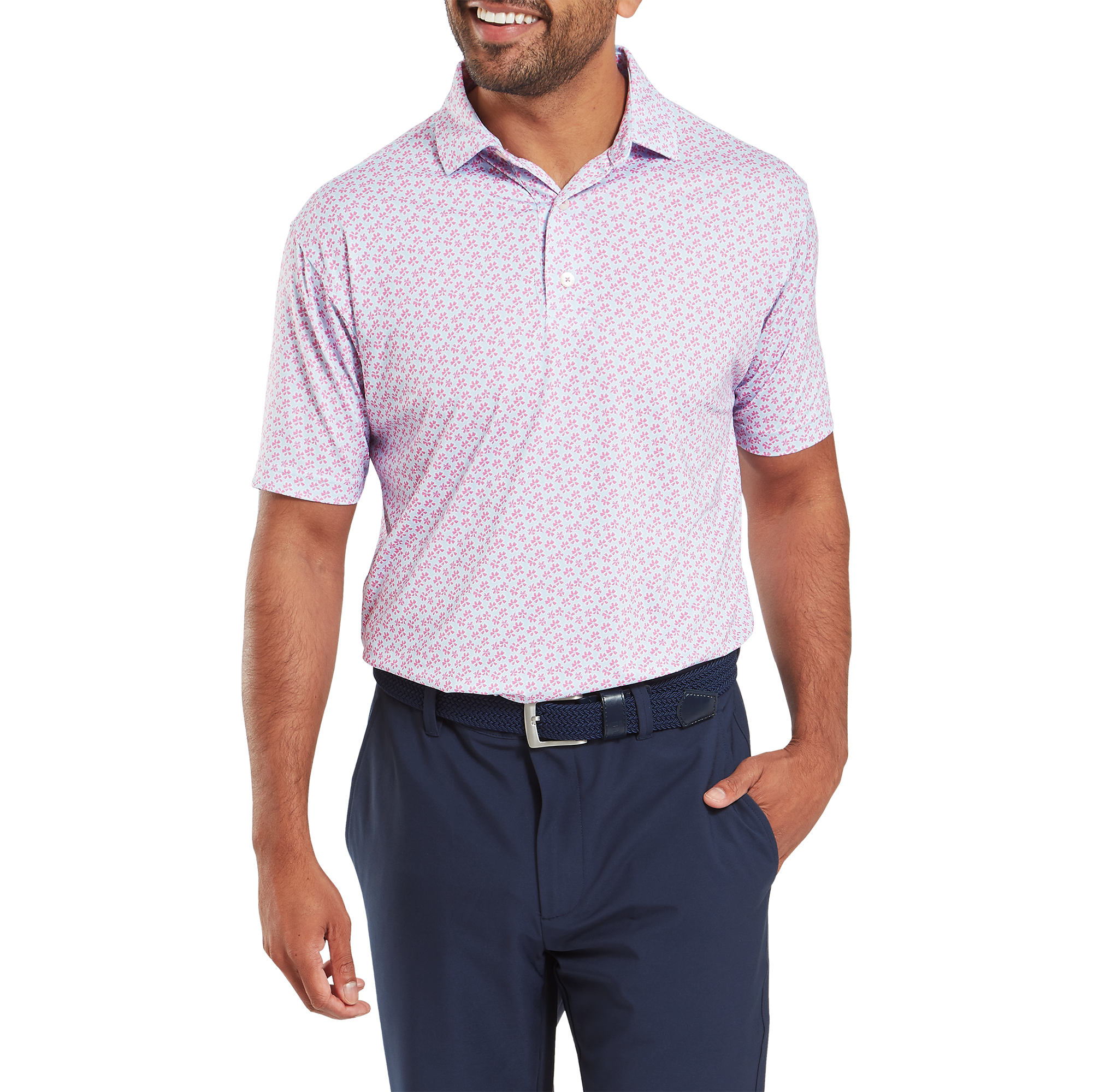 Polo en fil d'Ecosse impression florale