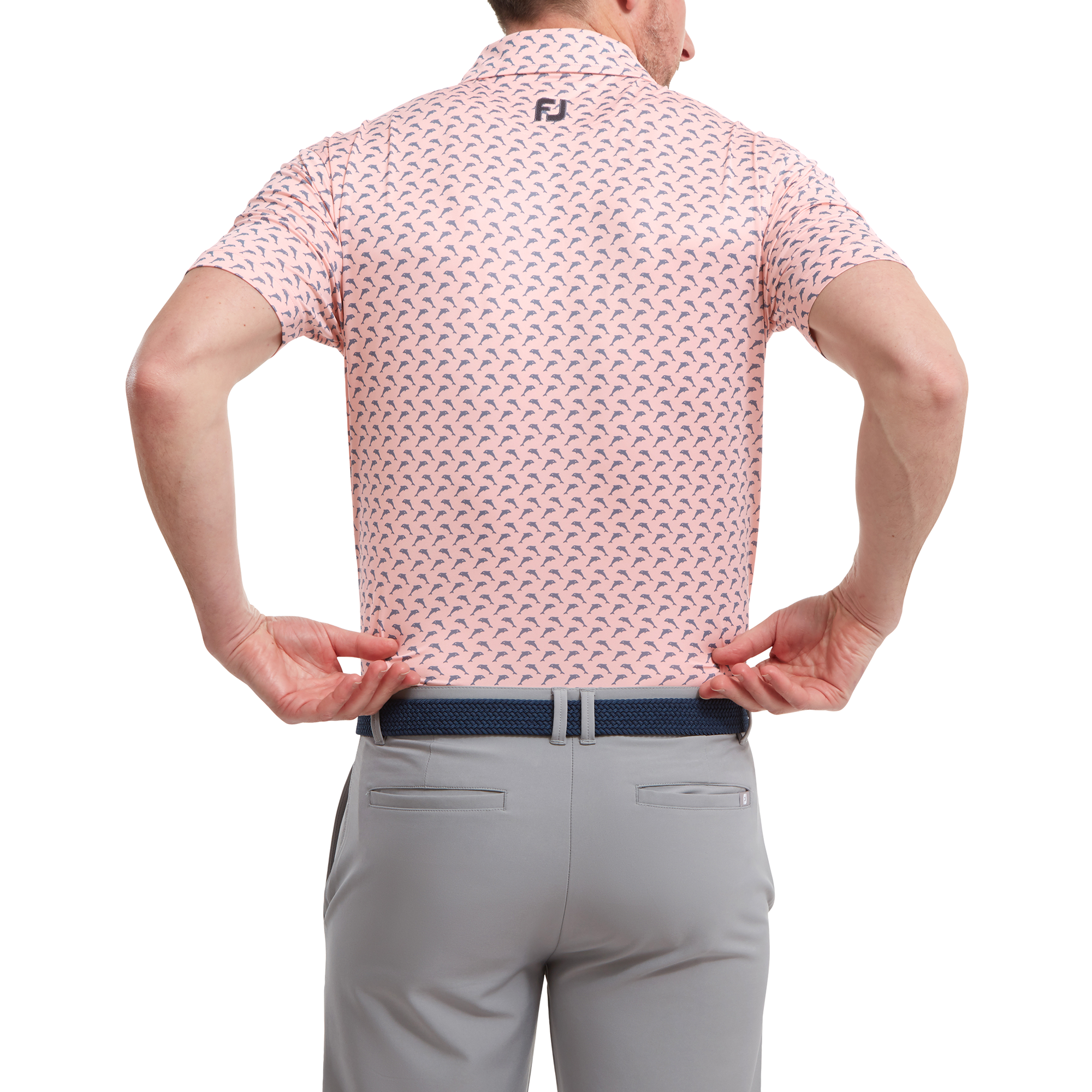 Polo en Fil d'Ecosse imprim&eacute;s dauphins