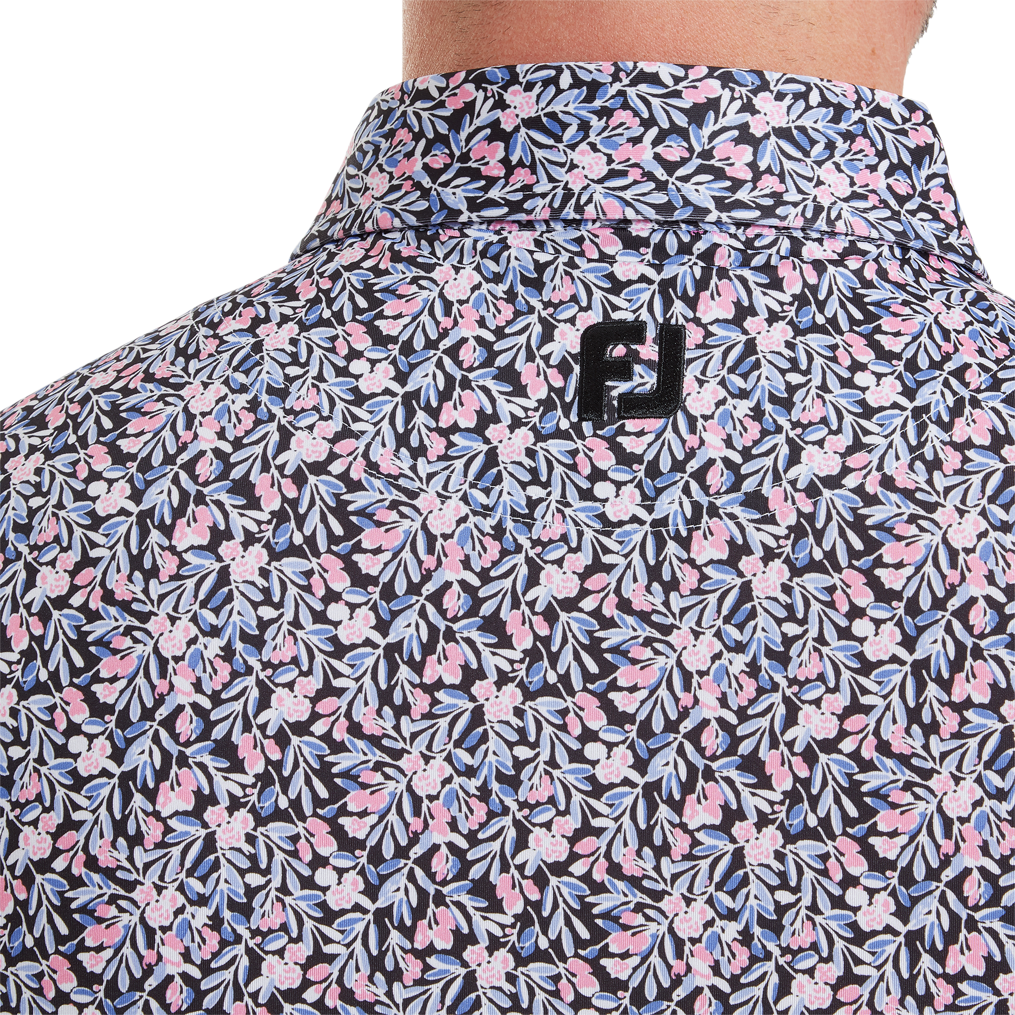 Polo en fil d'Ecosse imprim&eacute; floral