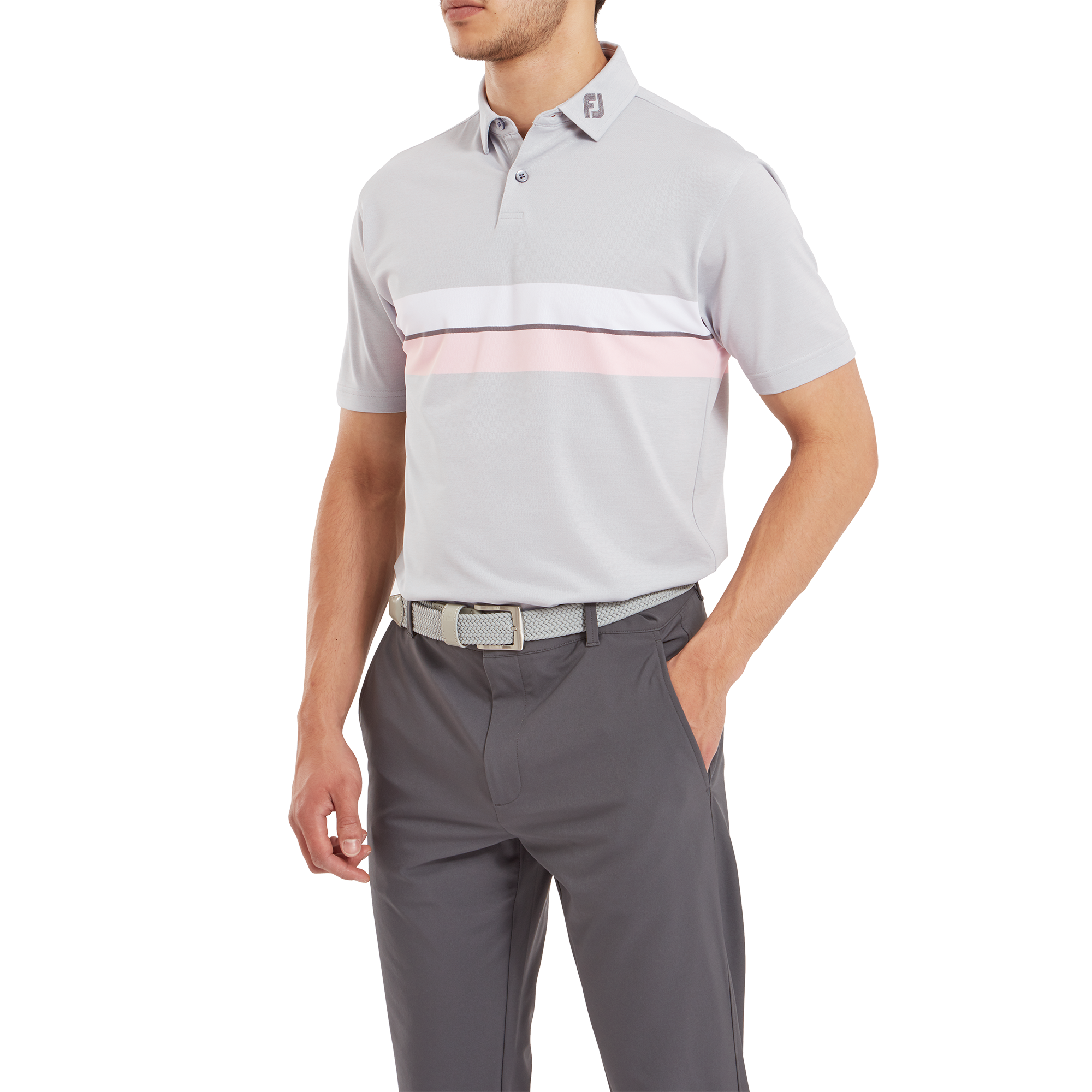 Polo piqu&eacute; avec double bandes sur poitrine