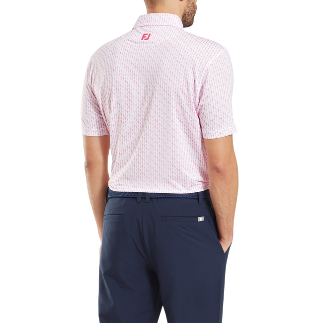 Polo en fil d'Ecosse imprimé silhouette