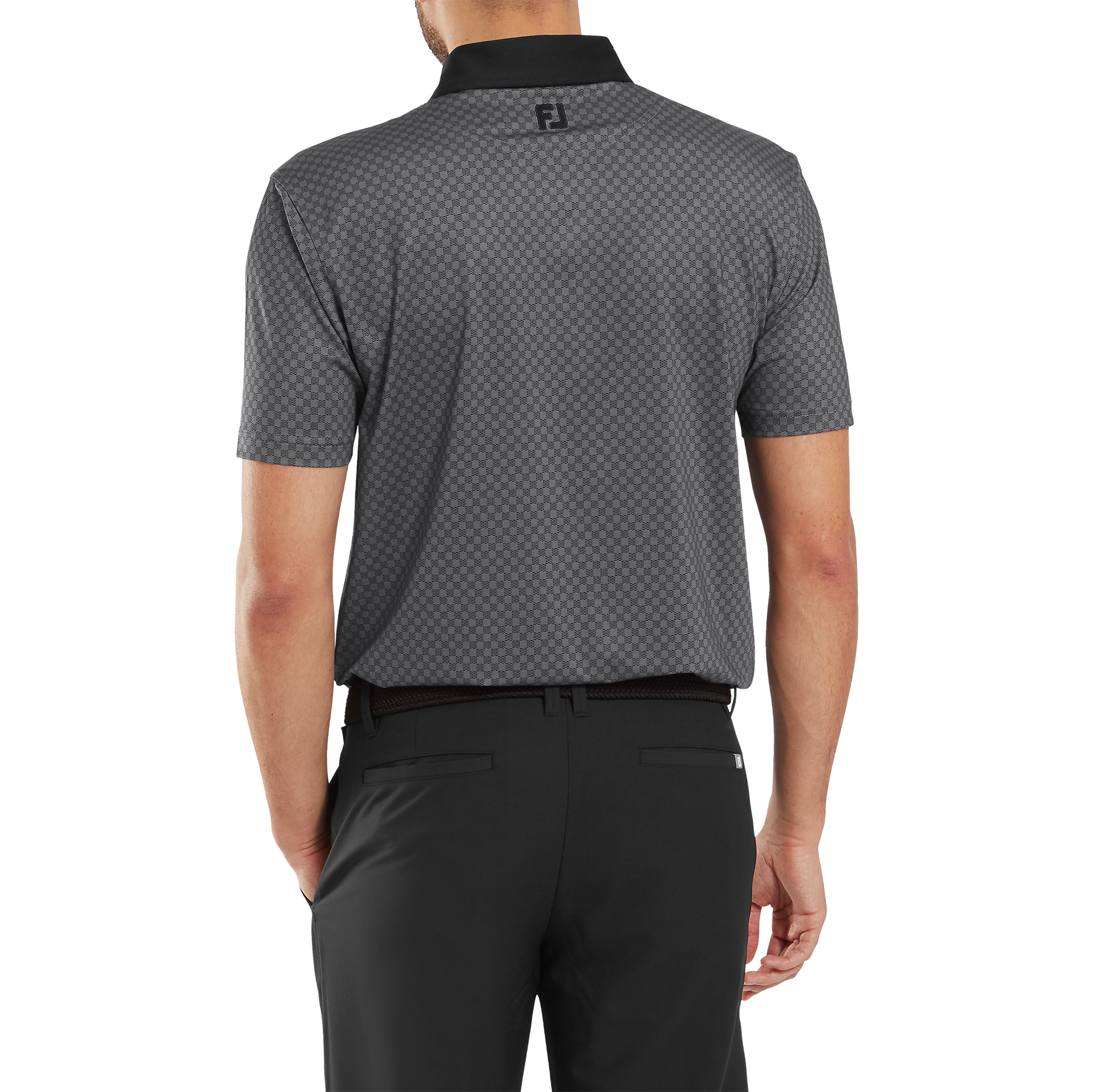 Polo en fil d'Ecosse imprim&eacute; damier