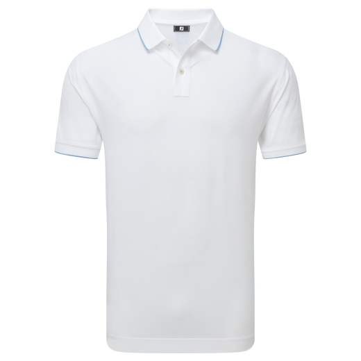 Polo piqué uni avec rayure sur le col