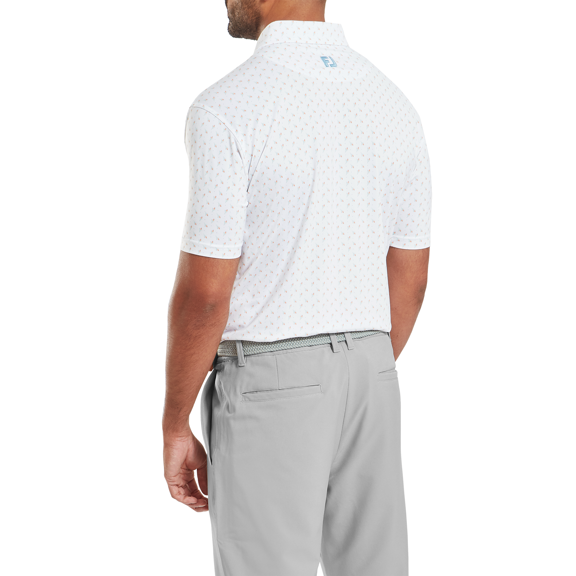 Polo en fil d'Ecosse imprim&eacute; bourgeon