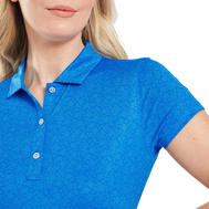 Polo en fil d'Ecosse à mancherons et impression florale