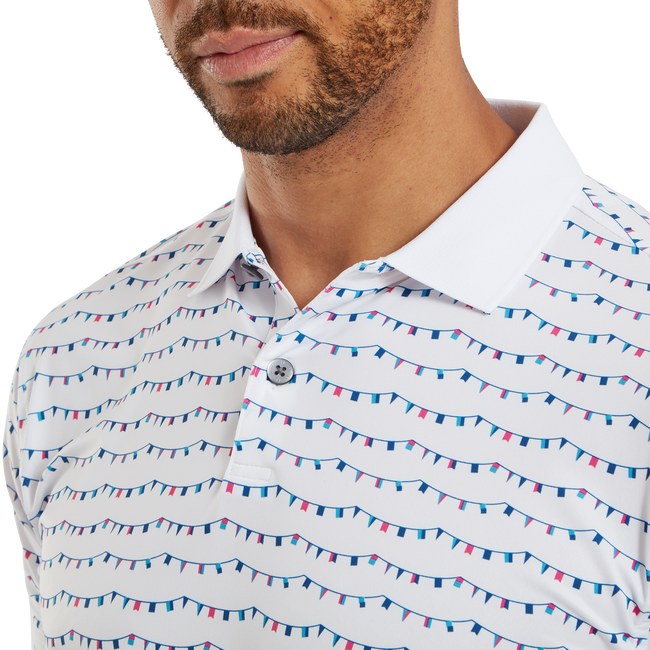 Polo en fil d'Ecosse imprimé fanions