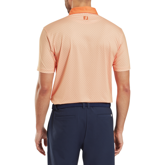 Polo en fil d'Ecosse imprimé damier